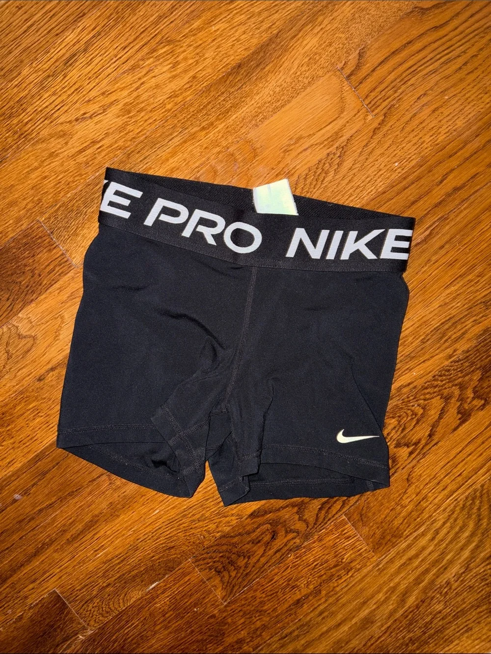 XS Nike Black Women's Pro Compression Shorts with White Swoosh